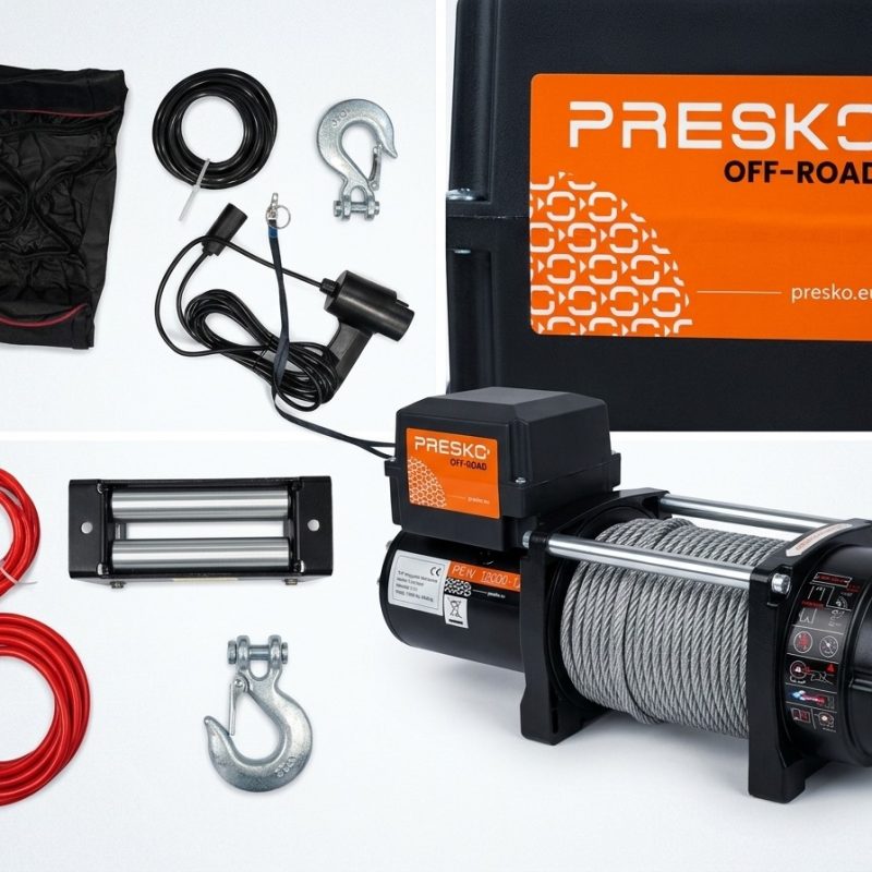 PRESKO OFF-ROAD PEW12000 elektrinė gervė, 12V, 5443 kg (12000 lbs)